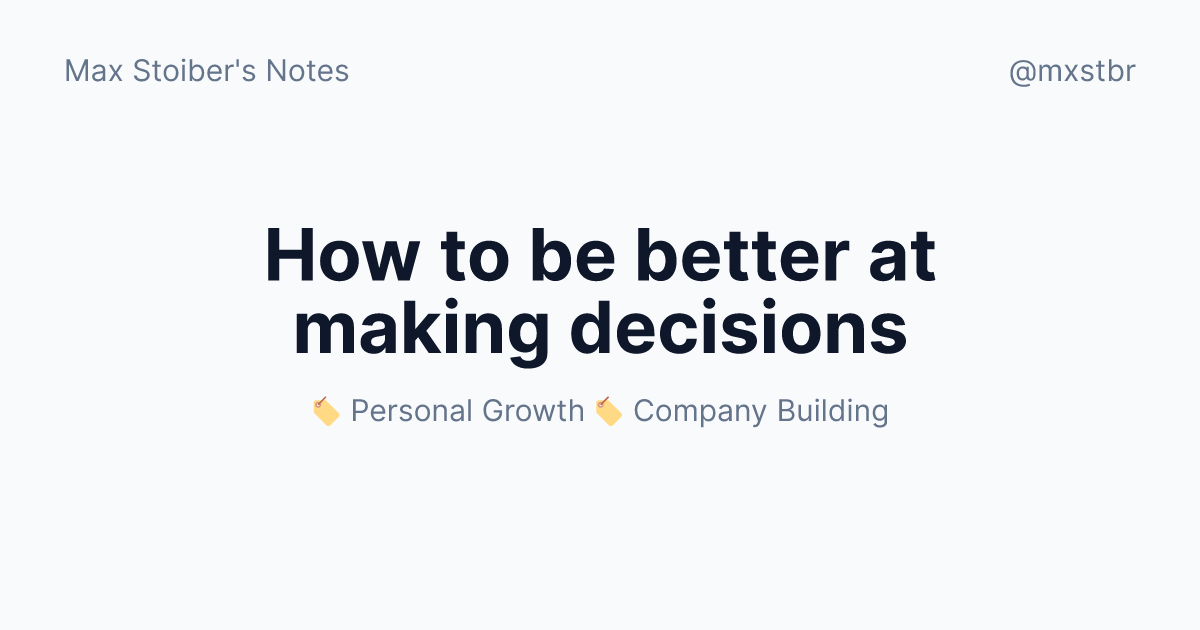 Making decisions is a core part of my job. As a software engineer, the decisions are technical; as a CEO, the decisions are strategic. Either way, I